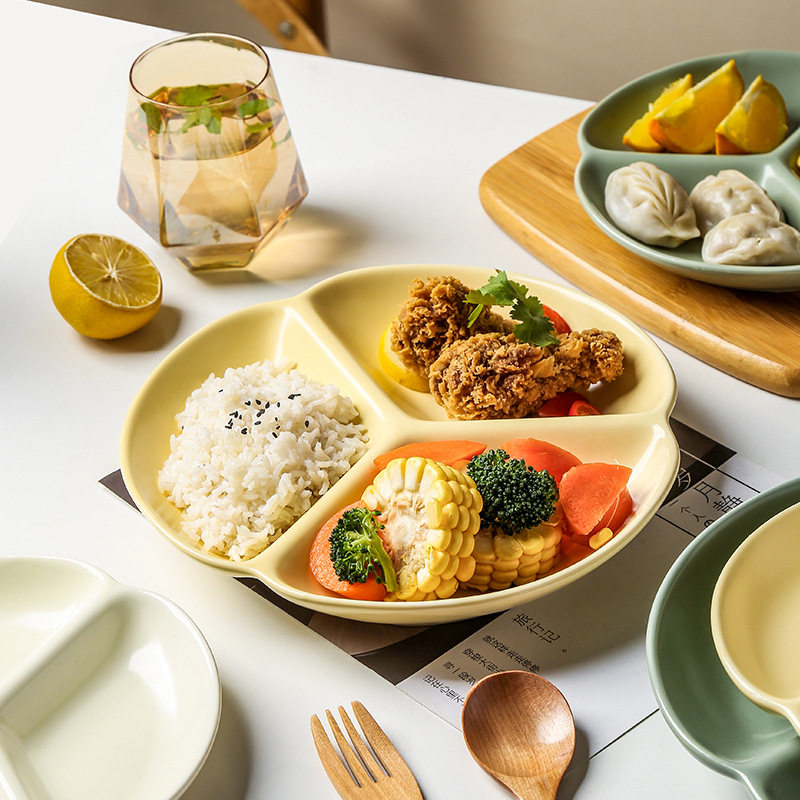 北欧陶瓷分格餐盘一人食