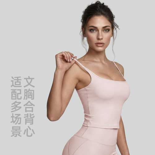 聚衣堂U型领高弹运动内衣美背女夏季防震聚拢工字背瑜伽健身背心