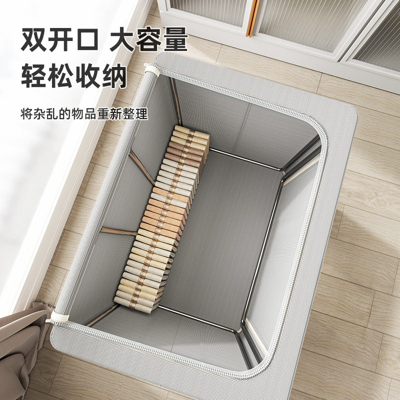 新品加厚牛津布收纳箱布艺防水纯色系整理箱家用折叠储物箱百纳箱