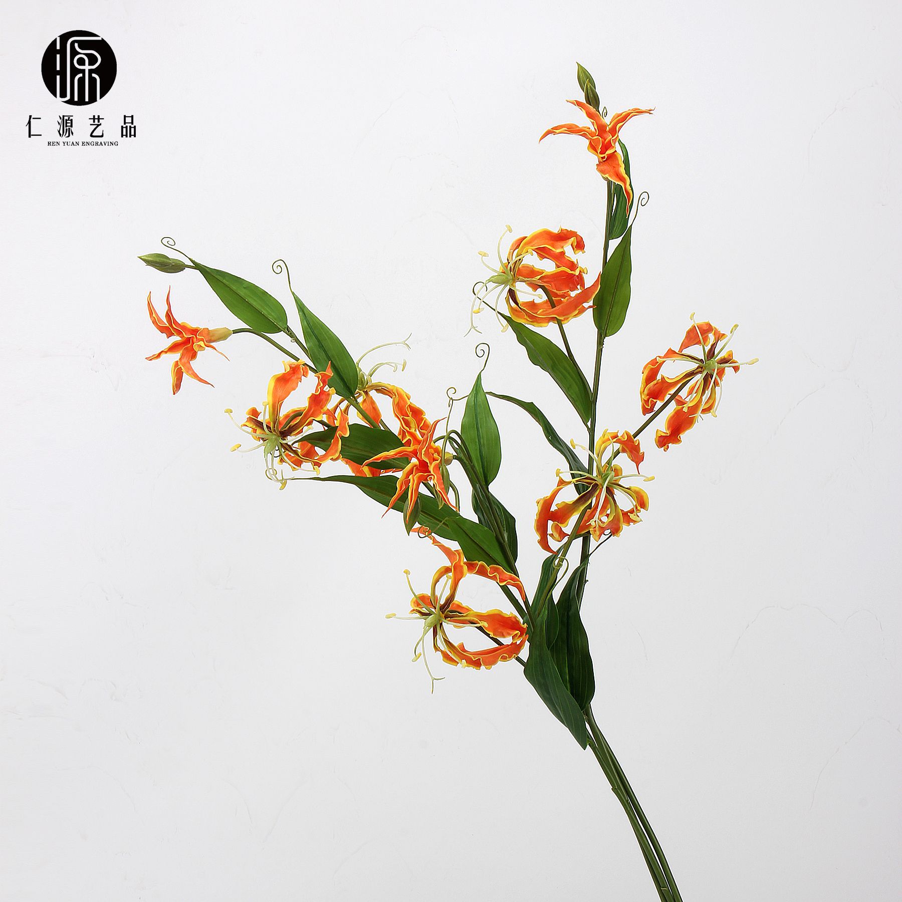 工厂直销 仿真花嘉兰百合火焰百合假花 年花婚庆花艺设计生日花束图片