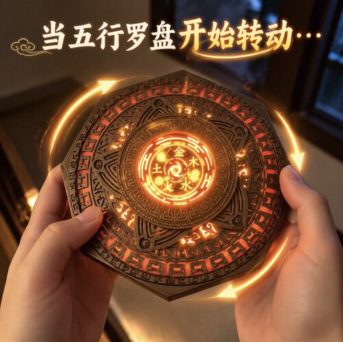【现货】五行罗盘僵尸七日重生周边触控发光可旋转桌面摆件装饰品