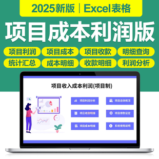 2025项目成本收入利润管理excel表格系统多项目费用支出明细台账