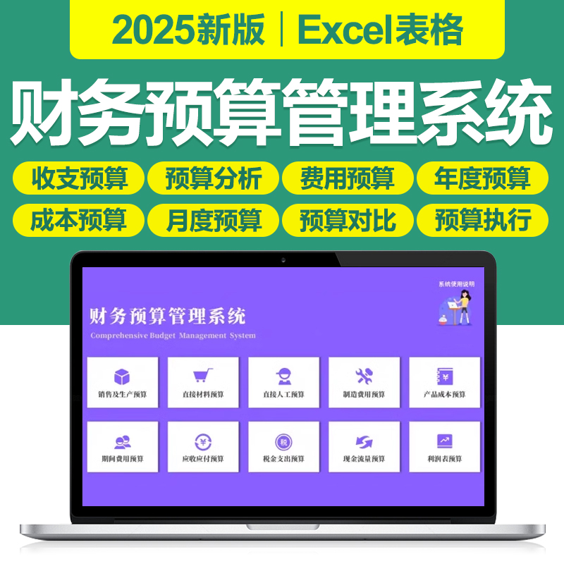2025新财务预算分析Excel表格公司部门财务年度全面费用管理系统