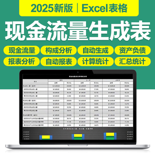 2025年小企业会计准则现金流量表自动生成excel表格月度季度报表