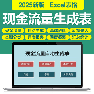 2025小企业现金流量表自动生成excel表格财务会计准则月季度报表