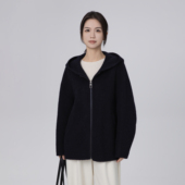 小禾 霜影 苏力羊驼天然羊毛混纺轻盈不压身短顺毛短大衣外套