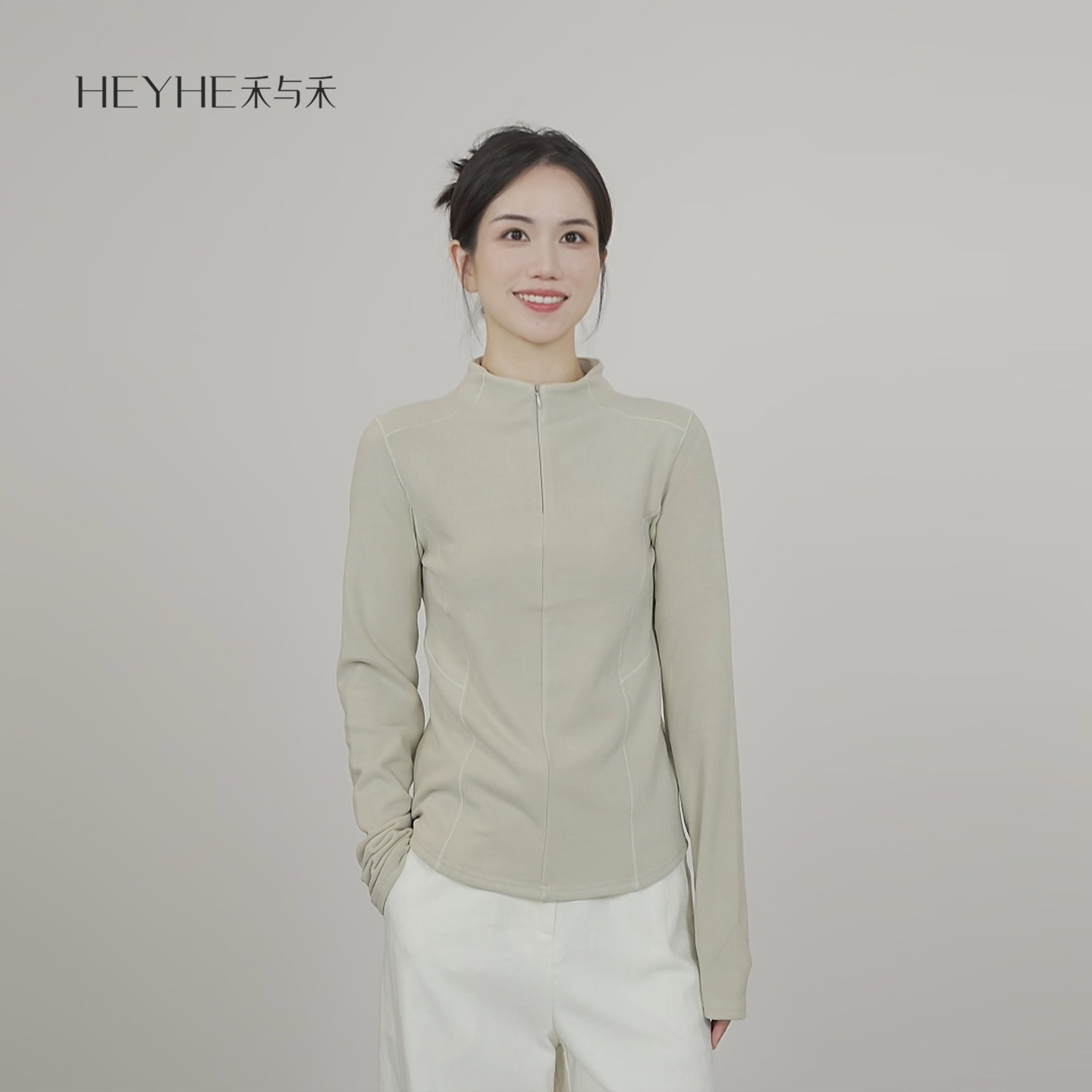 小禾【小暖炉】德国拜耳德绒3.0微立领锁温半拉链长袖可外穿打底