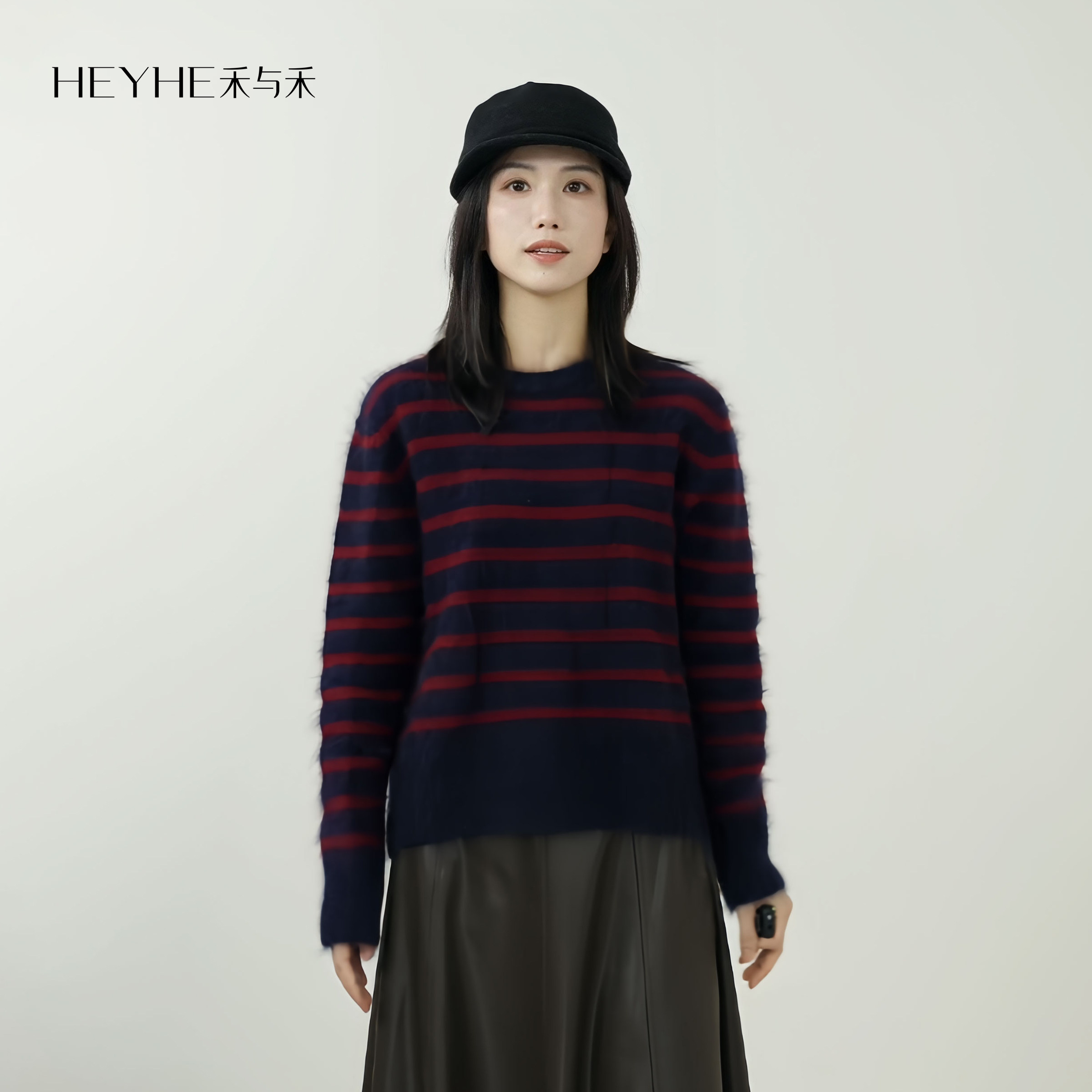 小禾【百事可乐】山羊绒绵羊毛蓬松夹色拉毛复古经典条纹毛针织衫,女装/女士精品,毛针织衫,淘宝优惠券,粉丝福利购,淘宝优惠卷