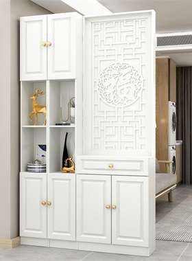 高档实木客厅玄关柜新中式屏风隔断客厅遮挡入户门玄关置物架鞋柜