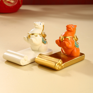 洛阳文创纪念品特产唐三彩小马手机支架摆件新年创意礼品马年礼物