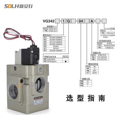 动二位三通电磁阀VGG3气42/R-5G 4-06 10A外部先导负压真空大流量