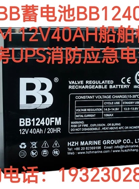 BB蓄电池BB1240FM 12V40AH免维护 船舶机房UPS医疗消防应急电源