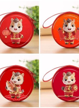 霍士糖卡通小猪零钱包糖果儿童手工礼物大容量可爱圆形收纳包