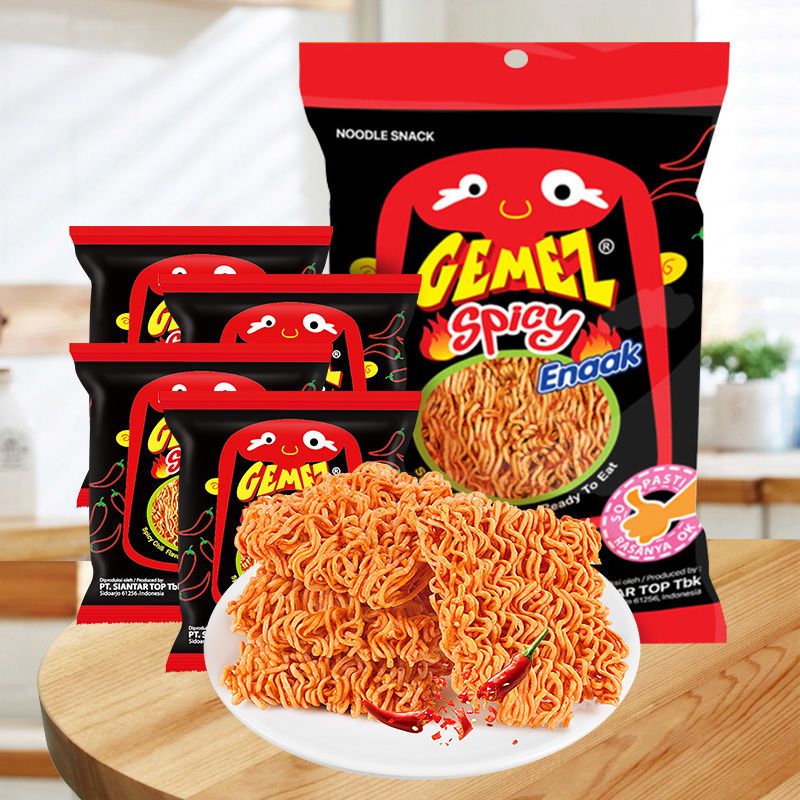 【50袋畅想装】印尼Gemez小鸡面干脆面烧烤香辣味网红休闲零食