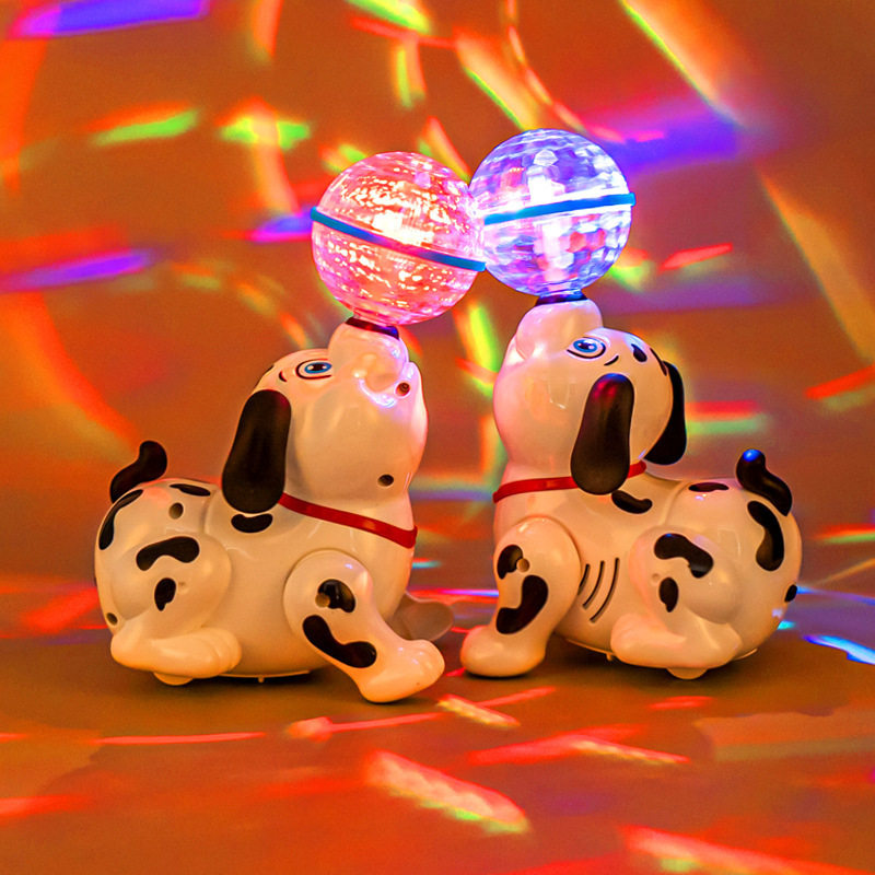 儿童电动玩具顶球跳舞狗特技声光发光小狗夜市地摊宝宝玩具