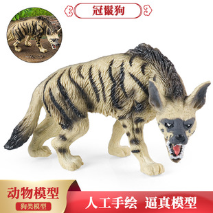 仿真动物模型实心冠鬣狗野生动物鬣狗土狼儿童早教认知摆件