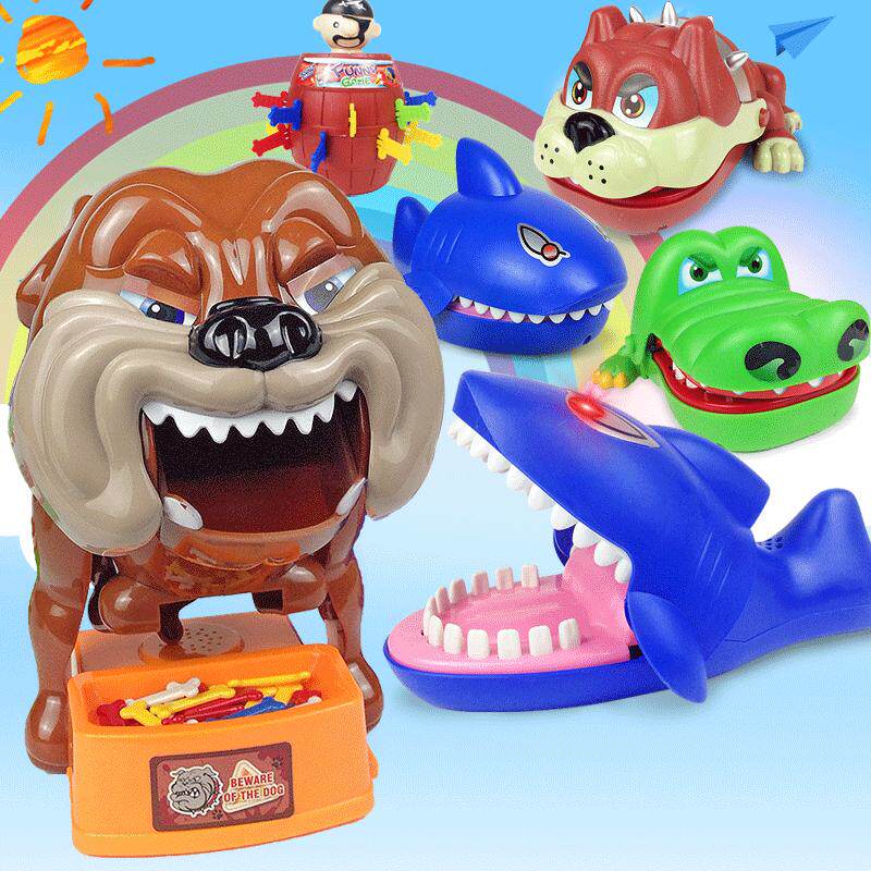 整人玩具咬手恶犬魔术新奇特蛊手指鲨鱼桌面游戏外贸搞怪创意