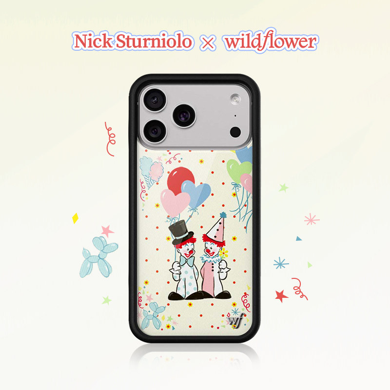 Nick Sturniolo x Wildflower联名手机壳适用苹果iPhone17/16/15/Pro/Max硬壳全包防摔保护套时尚wf小丑气球