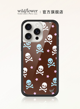 Wildflower骷髅十字骨手机壳Crossbones适用苹果iPhone15/14/Pro/Max硬壳全包保护套硅胶防摔欧美时尚wf