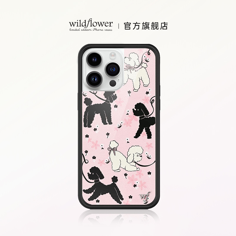 Wildflower小狗涂鸦手机壳Poodle Doodles适用苹果iPhone14/13/Pro/Max硬壳全包硅胶防摔欧美时尚潮wf贵宾犬 3C数码配件 手机保护套/壳 原图主图