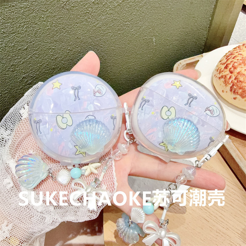 高级感立体贝壳适用SanagS6S Pro耳机壳S7S AI2新款塞那S6S Ultra透明壳保护套S7S蓝牙耳机盒s6s nova耳机套 - 实物图
