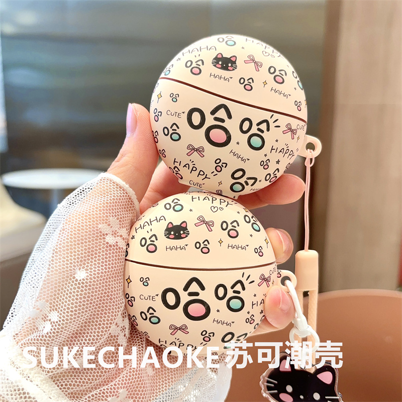 可爱哈哈猫适用新款塞那S8S耳机套SanagS6S pro无线蓝牙耳机保护套Sanag s6s高级感磨砂软壳防摔不掉盖保护壳