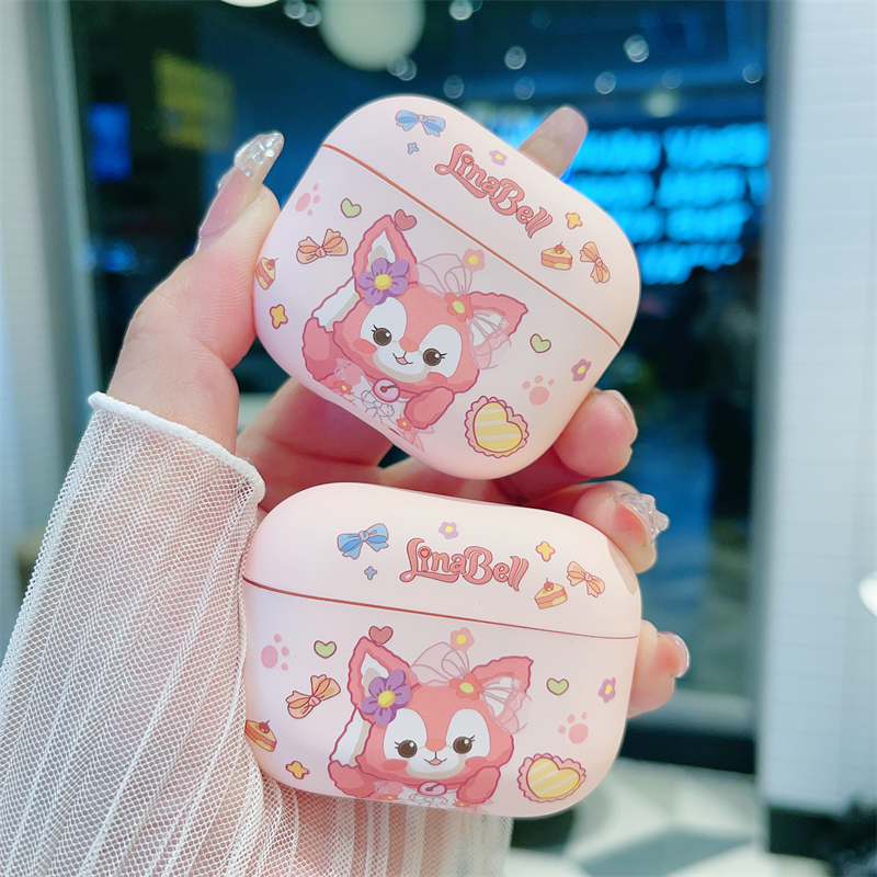 日系玲娜贝儿耳机套适用airpodspro2usbc苹果第二代airpods3磨砂高级感typec防摔airpods1/2不掉盖蓝牙耳机壳