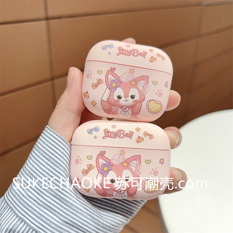 可爱玲娜贝儿airpods五代耳机套适用苹果airpodspro2第二代airpods3磨砂typec防摔airpods1/2不掉盖保护壳女