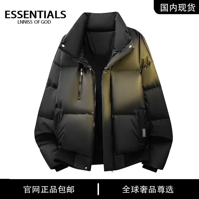 ESSENTIALS LNNISS  美式冬季情侣立领百搭慵懒风90鸭绒羽绒服男