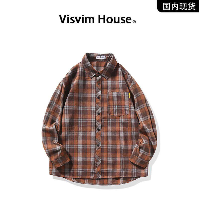 品牌现货撤柜】VISVIM WINGS春秋新款日系复古经典格子衬衫潮男