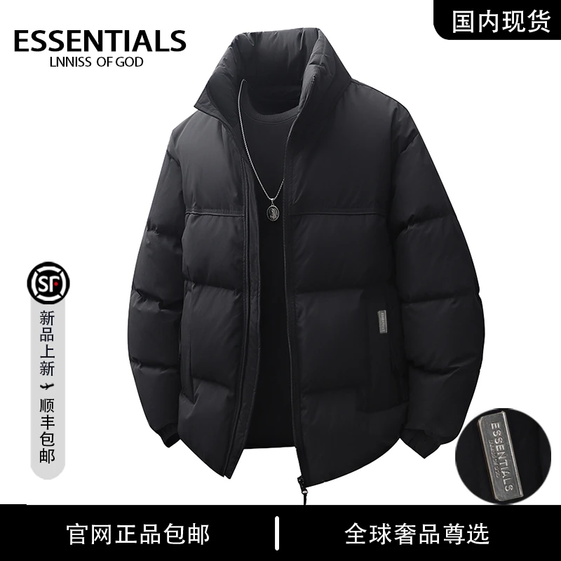 ESSENTIALS LNNISS  美式2025立领新款潮牌90鸭绒百搭羽绒服男款