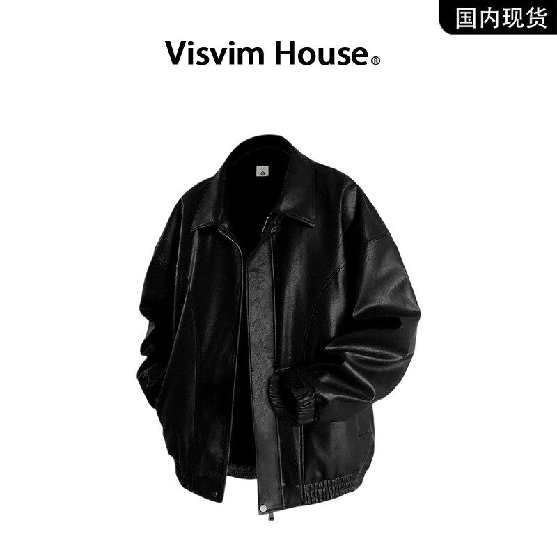 品牌现货撤柜】VISVIM WINGS秋季新款复古宽松皮衣夹克外套男