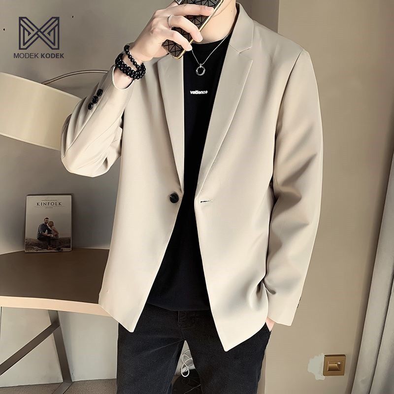 MODEK KODEK高级感痞帅时尚男上衣春秋商务休闲外套韩版潮流西服