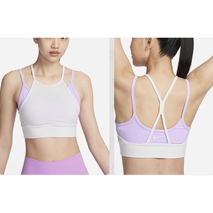 稀缺假两件防走光正品 清仓耐克女瑜伽普拉提运动背心运动内衣美背