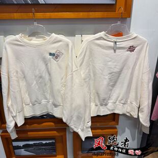 清仓正品 耐克摇粒绒卫衣女子刺绣logo宽松休闲保暖圆领套头衫