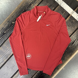 NIKE耐克马年限定显白红女半拉链速干跑步薄款长袖马拉松训练T恤