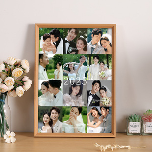 情侣一周年纪念相框摆台洗照片定制diy拼图打印纪念册情人节礼物