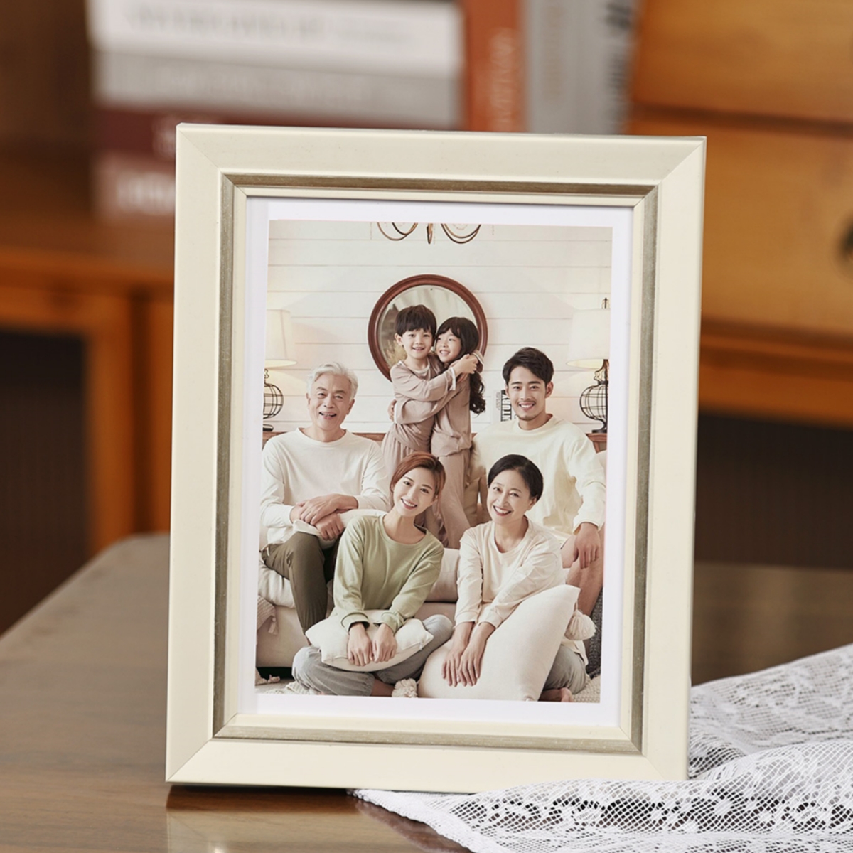 全家福相框摆台定制洗照片做成大尺寸家庭合照婚纱客厅挂墙高级感