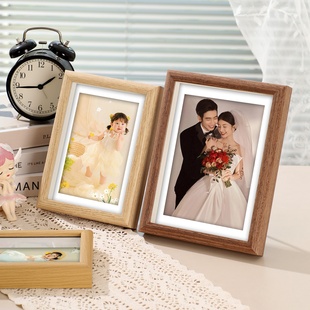 相框空框带玻璃相框摆台高级感立体中空相框结婚照相框加打印照片