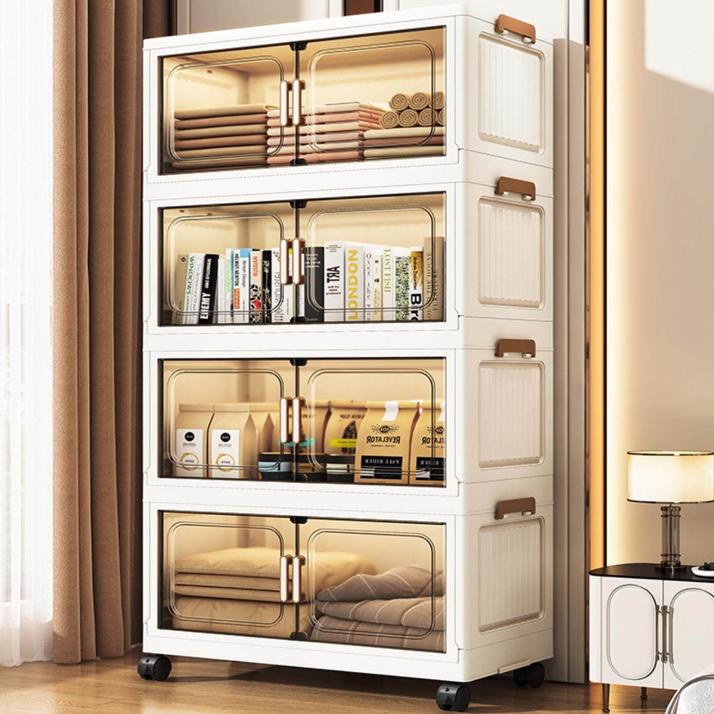 50-60宽折叠收纳柜子带柜门塑料收纳箱零食柜 儿童储物柜一件,收纳整理,书桌收纳置物架,淘宝优惠券,粉丝福利购,淘宝优惠卷