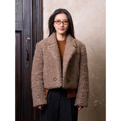 Linkexchange短款泰迪绒西装外套