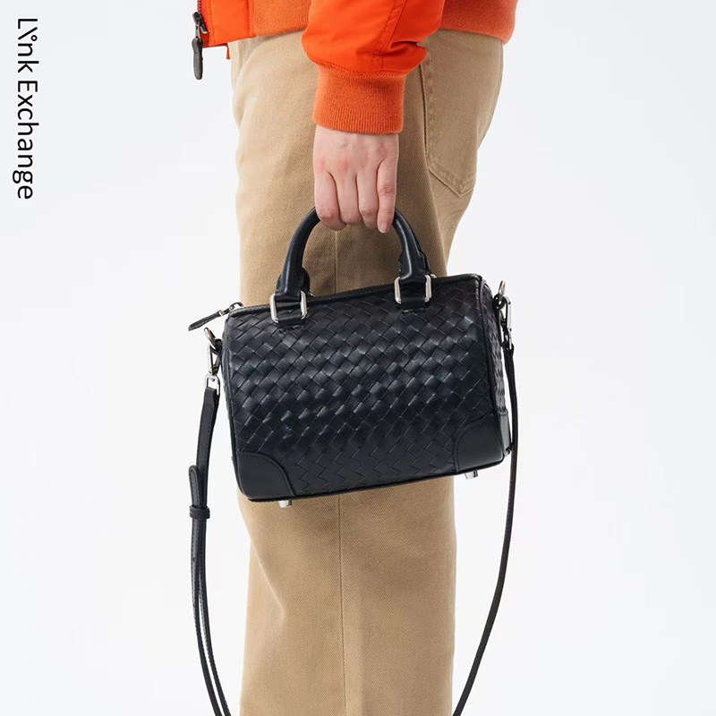 Link Exchange牛皮编织小号枕头包 ’Paige‘ _小巧大容量老钱风