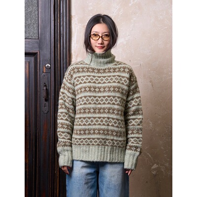 LinkExchange高领薄荷巧克力毛衣