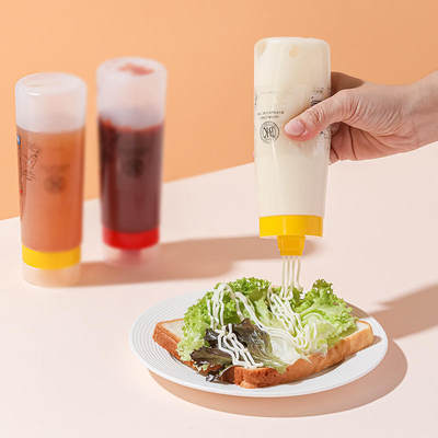 日本四孔沙拉瓶番茄酱挤酱瓶色拉奶酪调味罐果酱挤压瓶油壶