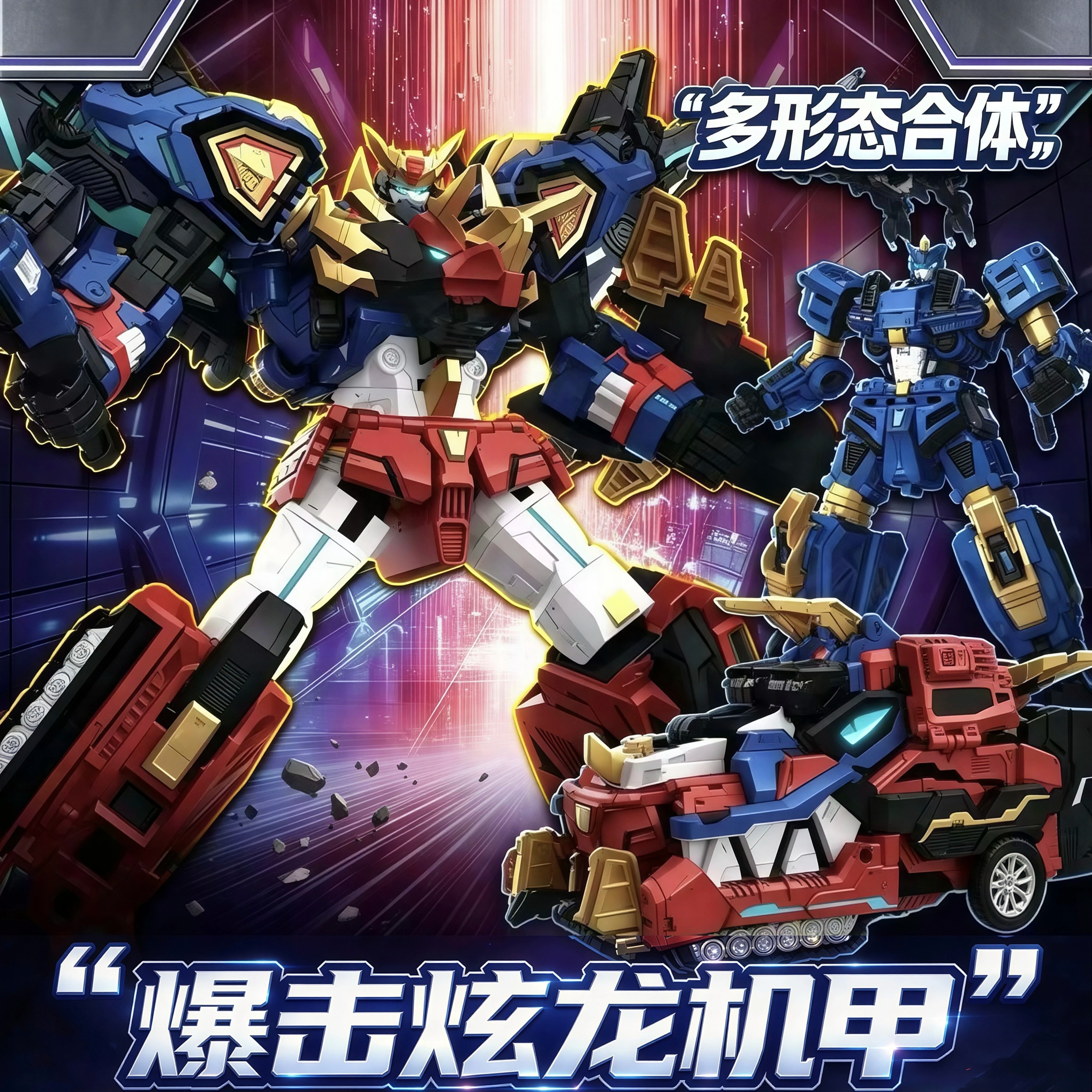迷你特工队爆击炫龙机甲变形合体