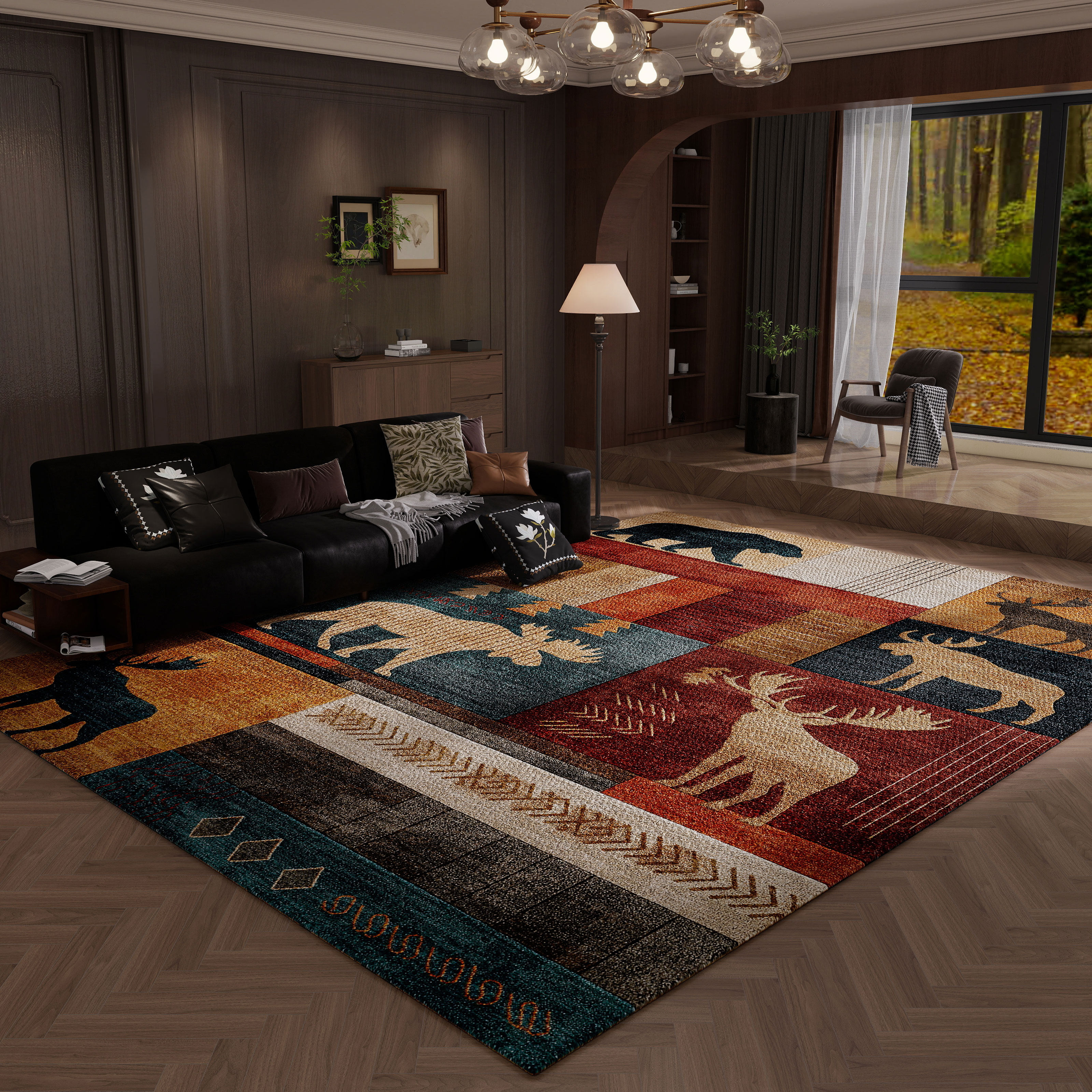 美式地毯客厅地垫2026新款高级感沙发茶几毯无甲醛吸音大面积家用