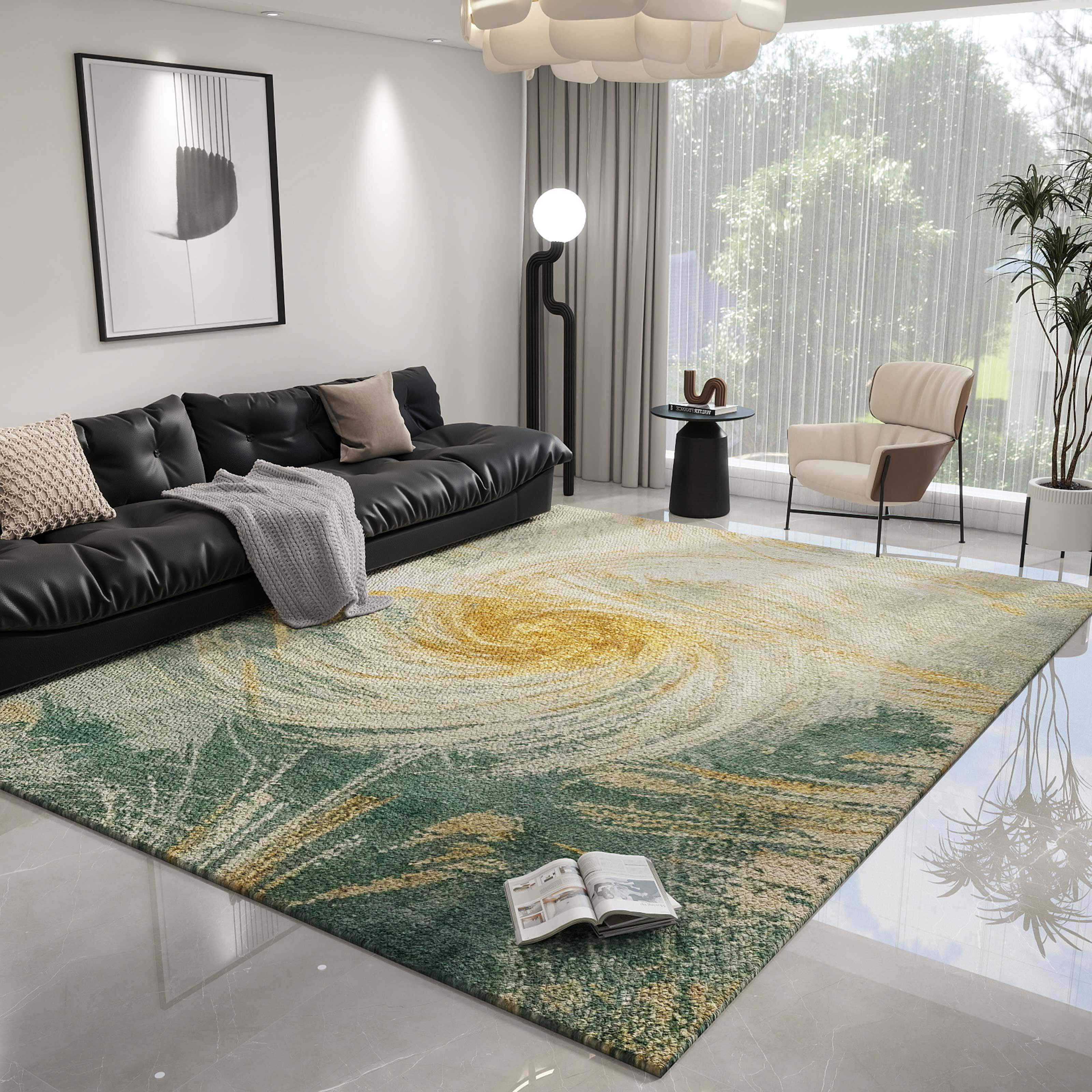 现代客厅地毯吸音沙发茶几垫轻奢家用地垫防滑无甲醛大面积可定制