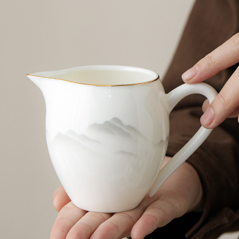 羊脂玉瓷美人公道杯德化白瓷陶瓷茶壶分茶器功夫茶具匀茶杯分茶器