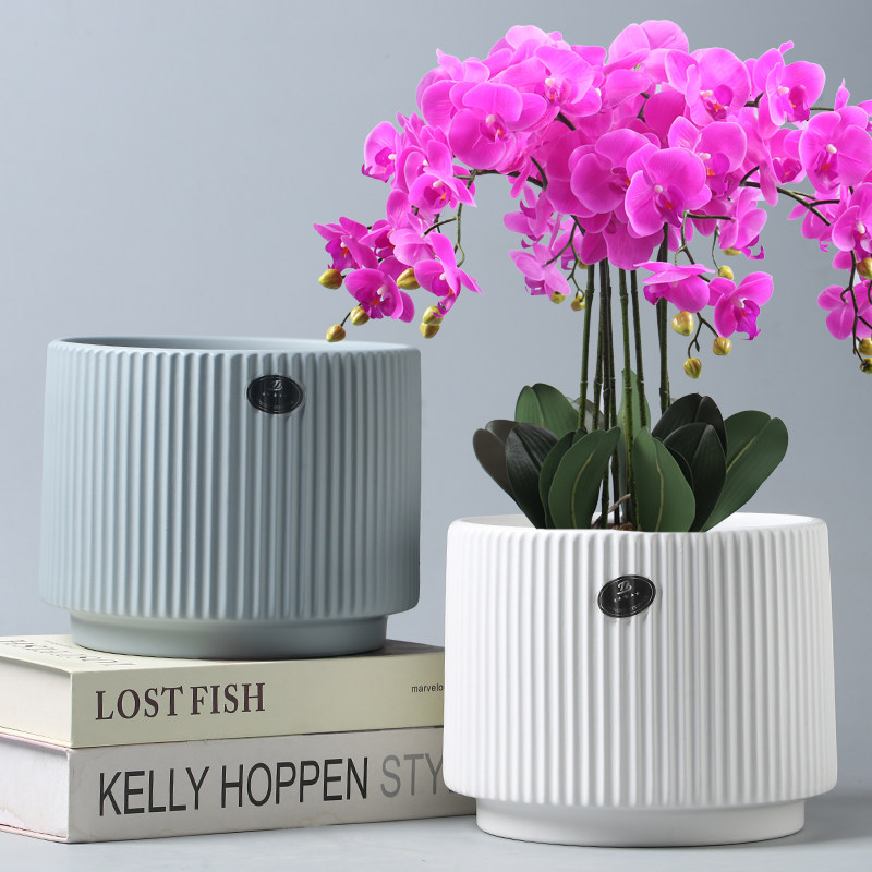 陶瓷花盆简约哑光塑料带托盘多肉花盆大号特大号,家居饰品,花盆,淘宝优惠券,粉丝福利购,淘宝优惠卷