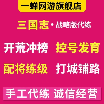 三国志战略版旗开荒代练肝配将打野冲榜势力值S练级托管Pk赛季